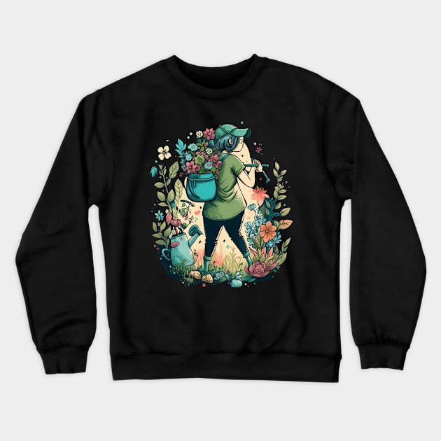 happy gardening Crewneck Sweatshirt by Transcendexpectation